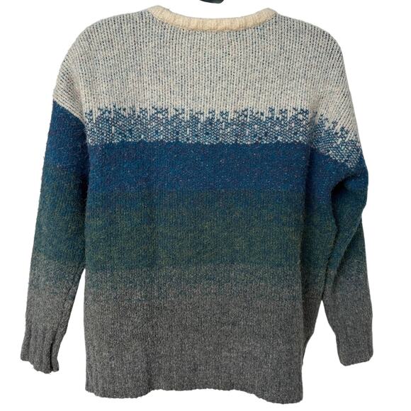 Vintage Staccato Sweater White Blue Green Gray Crewneck Pullover Women's Large - Picture 9 of 10